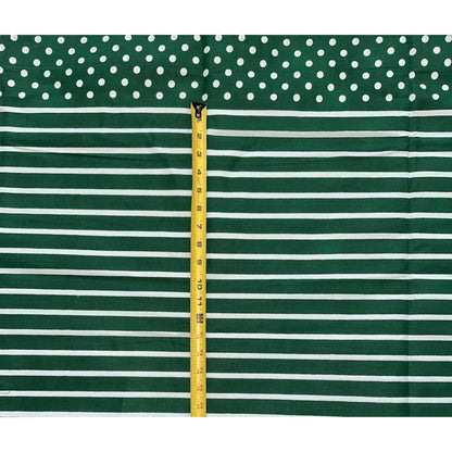 African Print Fabric/ Ankara - Green, White 'Lora Striped' Design, YARD or WHOLESALE