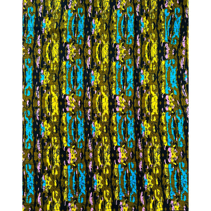 African Print Fabric/ Ankara - Olive Green, Pink, Blue, Yellow, Black 'Boss Babe Camo' Design, YARD or WHOLESALE