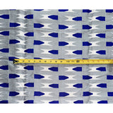 African Fabric/ Woven Kente - Blue, Gray, White “Nanyamka”, 4 Yards