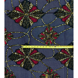 African Print Fabric/Ankara - Navy, Red, Brown “Omandra" Design, 1 Yard