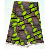 African Print Fabric/ Ankara - Green, Purple, Pink, Brown 'Coffey,’ YARD or WHOLESALE