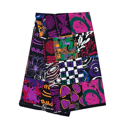 African Print Fabric/ Ankara - Multicolored 'Creative License', YARD or WHOLESALE