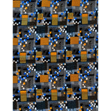 African Print Fabric/ Ankara - Blue, Black, Marigold 'African Billionaire' Design, YARD or WHOLESALE