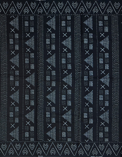 African Print Fabric/ Ankara - Black, Indigo “Dogon Sparkle', Yard or Wholesale