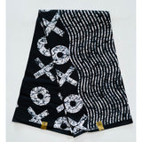 African Print Fabric/ Ankara - Black, White 'XOXO', Per Yard or Wholesale