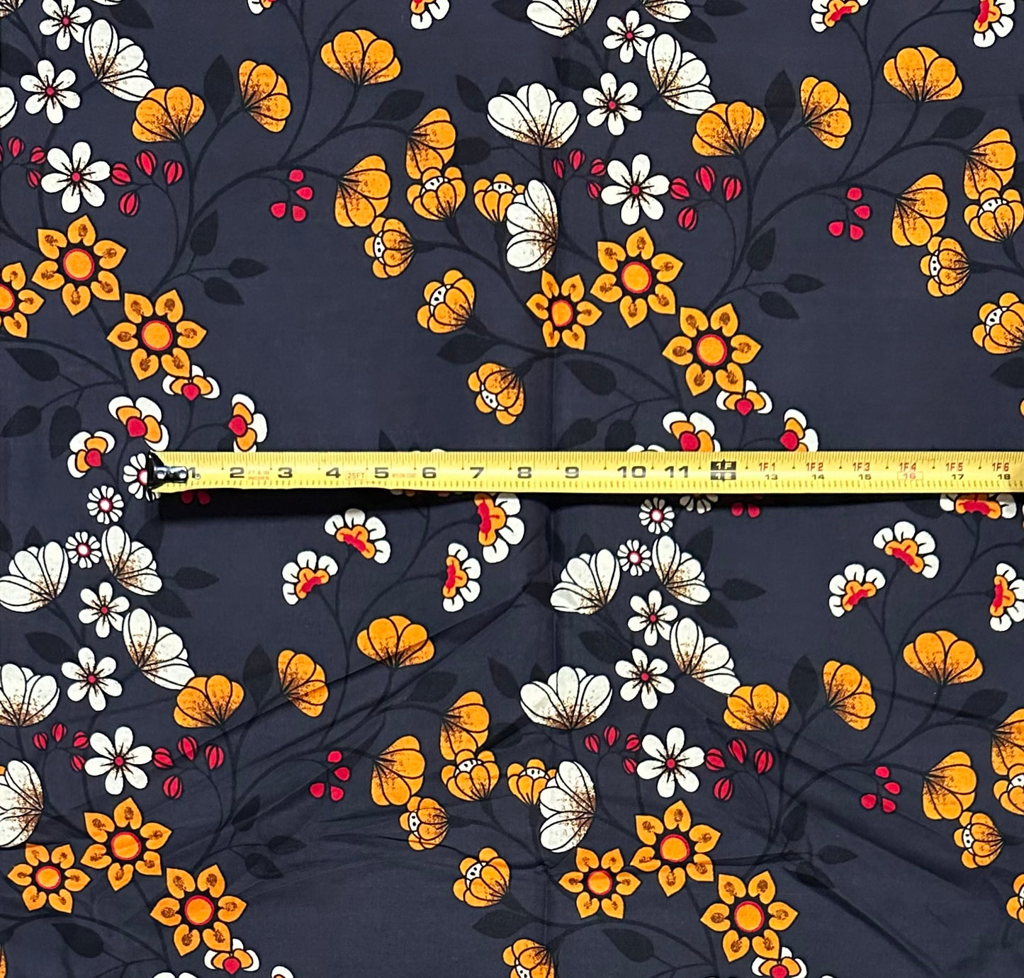 African Print Fabric/ Ankara - Gray, Red, Orange 'Geneva' Design, YARD or WHOLESALE