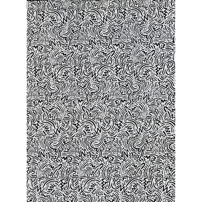 African Print Fabric/ Ankara - Black, White 'Zigii' Design, YARD or WHOLESALE
