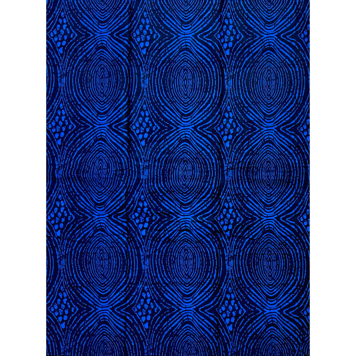 African Print Fabric/ Ankara - Blue, Black 'Deep Within' Design, YARD or WHOLESALE
