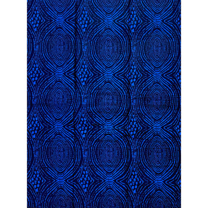 African Print Fabric/ Ankara - Blue, Black 'Deep Within' Design, YARD or WHOLESALE