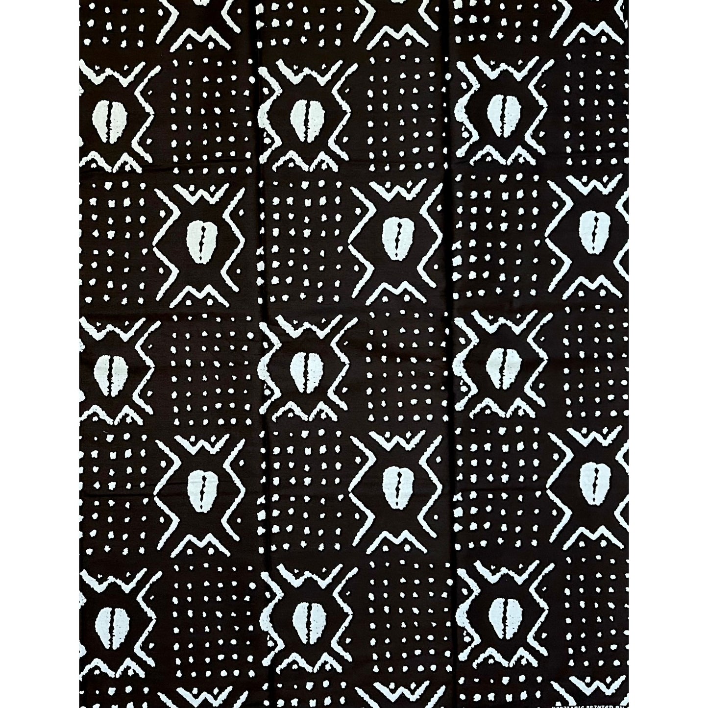 African Print Fabric/ Ankara - Black, White 'The Path Never Ends For the Wise' Design, YARD or WHOLESALE