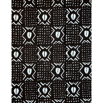 African Print Fabric/ Ankara - Black, White 'The Path Never Ends For the Wise' Design, YARD or WHOLESALE