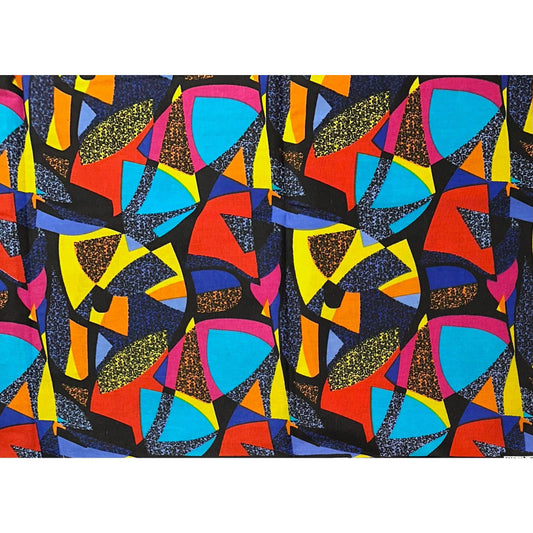 African Print Fabric/ Ankara - Shades of Blue, Orange, Pink, Yellow 'Ntsako', YARD OR WHOLESALE