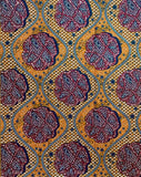 African Print Fabric/ Ankara - Orange, Brown, Navy ‘Tamaini', 1YARD