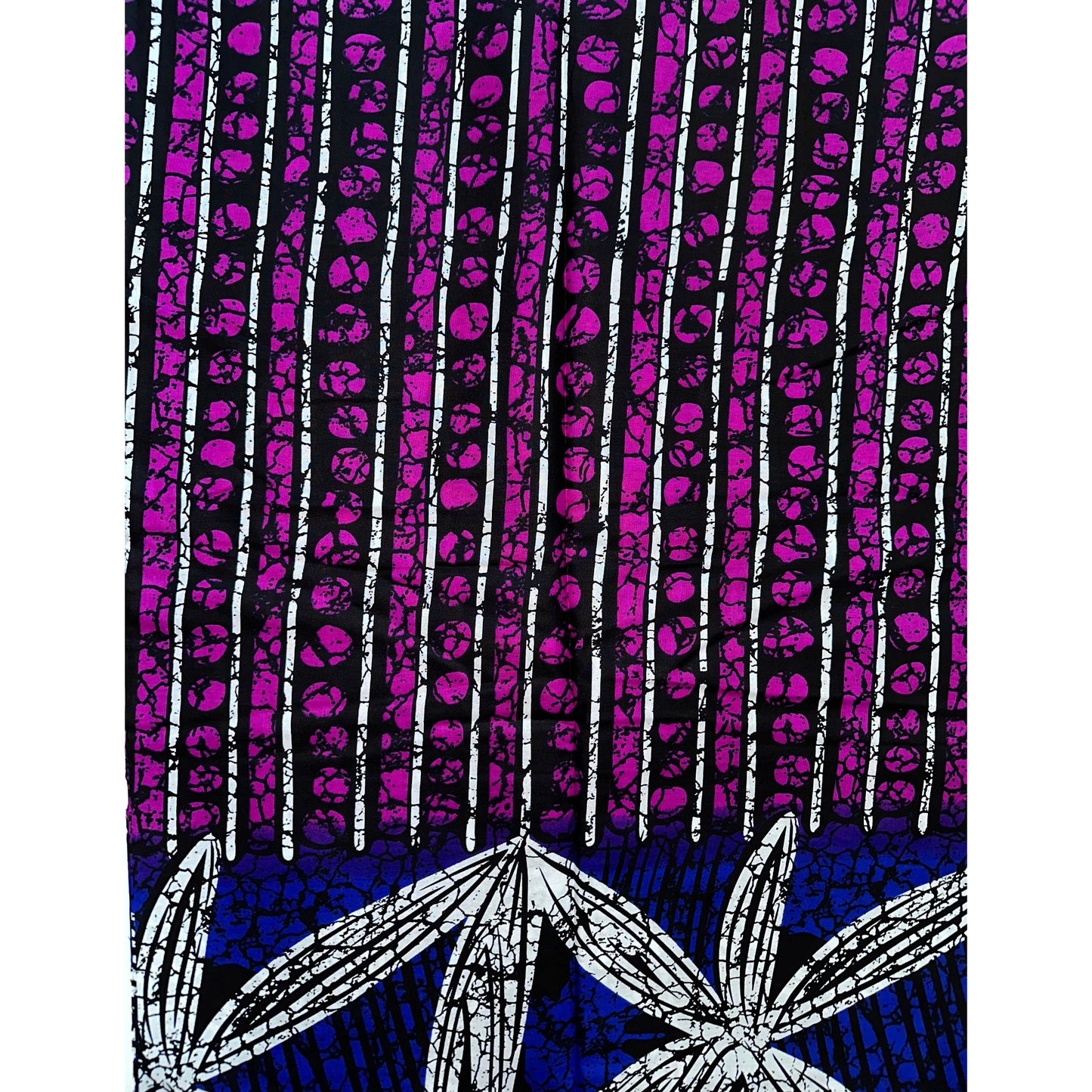 African Print Fabric/ Ankara - Purple, Blue 'Floral Conexão’ YARD or WHOLESALE