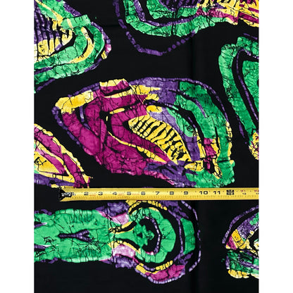 African Print Fabric/Ankara - Black, Green, Purple, Yellow 'Shayo Circle', YARD or WHOLESALE