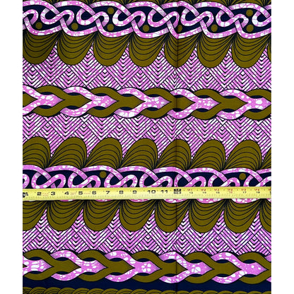 African Print Fabric/Ankara - Purple, Brown "What’s Bound Will Hold" Design