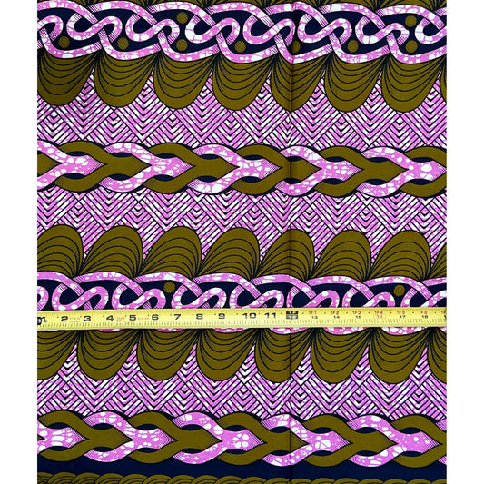 African Print Fabric/Ankara - Purple, Brown "What’s Bound Will Hold" Design