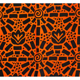 African Print Fabric/ Ankara - Black, Orange 'Asaka Shine’ YARD or WHOLESALE