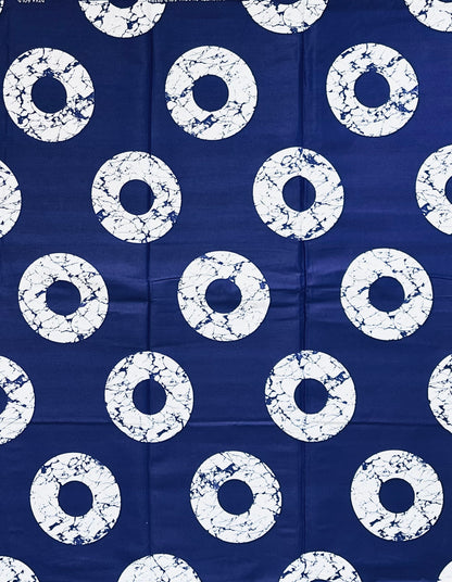African Print Fabric/ Ankara - Blue, White 'Eyes of the World' Design, YARD or WHOLESALE (Copy)