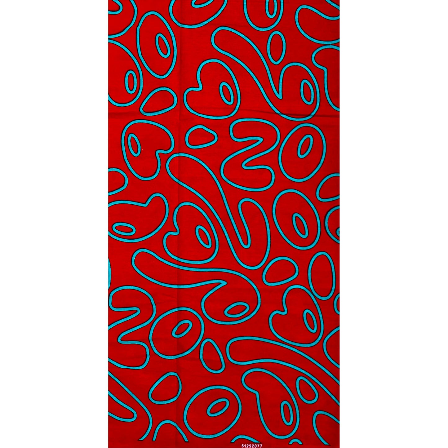 African Print Fabric/ Ankara - Red, Teal 'Main Character Mischief', Per Yard or Wholesale