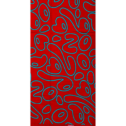 African Print Fabric/ Ankara - Red, Teal 'Main Character Mischief', Per Yard or Wholesale