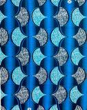 African Print Fabric/ Ankara - Shades of Blue, Gray 'Chidogo Stripes,’ YARD