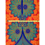 African Print Fabric/ Ankara - Orange, Teal, Marigold, Blue "Sola", 1.5 Yards