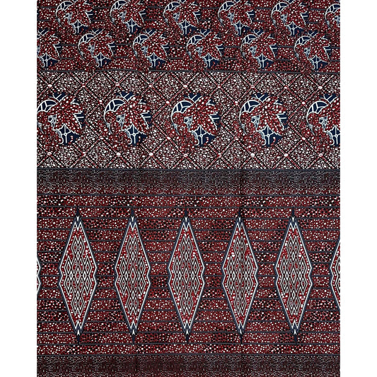 African Fabric/ Ankara - Brown, Navy 'Tánná’ Design, YARD