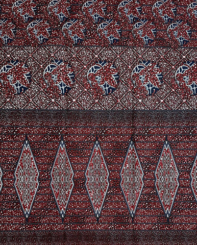 African Fabric/ Ankara - Brown, Navy 'Tánná’ Design, YARD