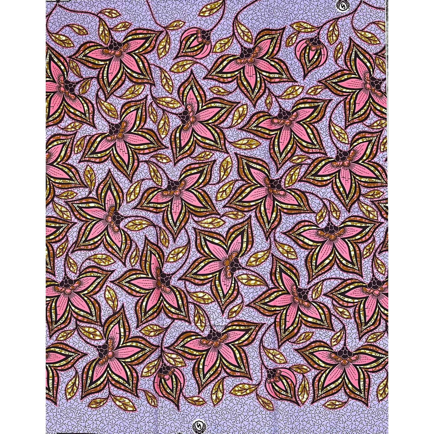 African Print Fabric/ Ankara - Pink, Purple, Brown "Protect Your Joy" Design, 1 Yard