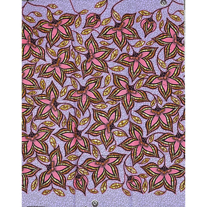 African Print Fabric/ Ankara - Pink, Purple, Brown "Protect Your Joy" Design, 1 Yard