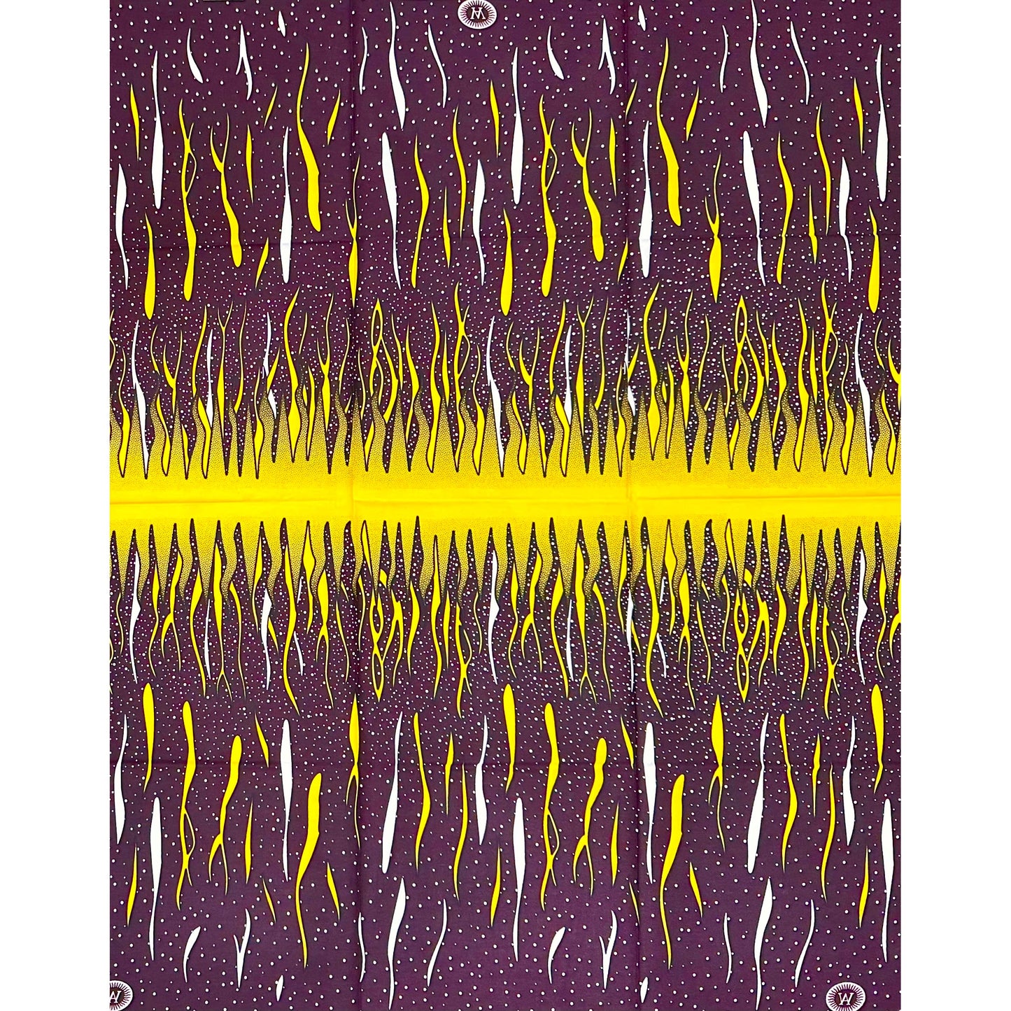 African Print Fabric/ Ankara - Brown, Yellow "First Light", 1 Yard