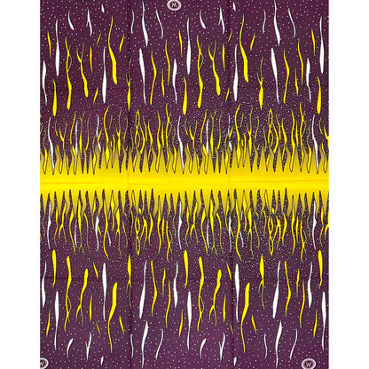African Print Fabric/ Ankara - Brown, Yellow "First Light", 1 Yard