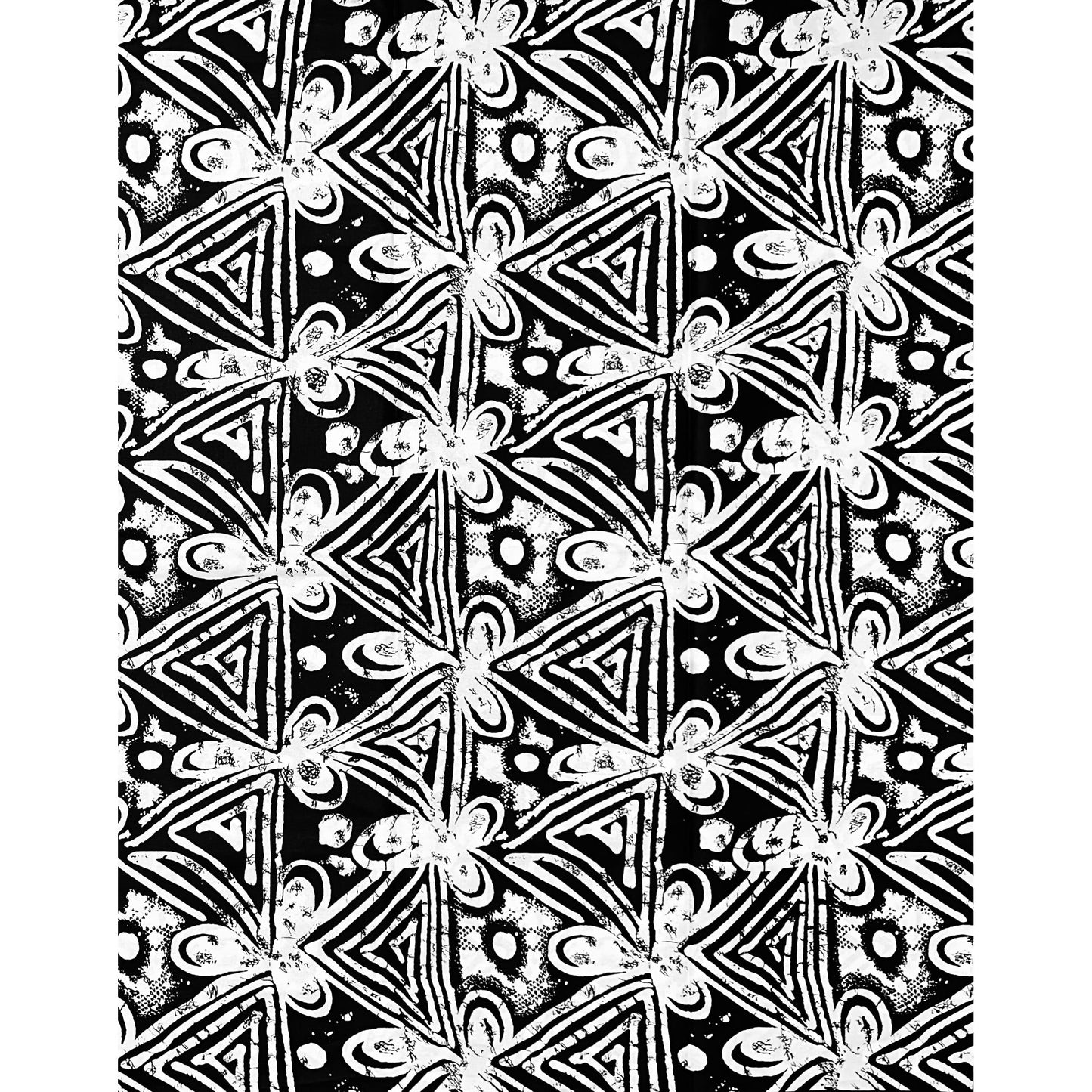 African Print Fabric/ Ankara - Black, White 'Street Sketch' Design, YARD or WHOLESALE
