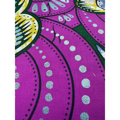 African Print Fabric/ Ankara - Purple, Blue, Green, Yellow, Shimmering Blue 'Festival of Amethyst Blossoms’ YARD or WHOLESALE