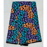 African Print Fabric/ Ankara - Black, Blue, Orange, Purple 'Nkali Echo' Design, YARD or WHOLESALE