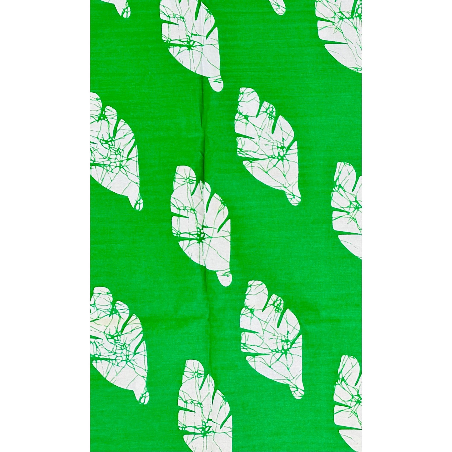 African Print Fabric/ Ankara - Green, White 'Ewé of the Land' Design, YARD or WHOLESALE