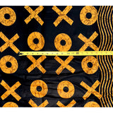 African Print Fabric/ Ankara - Black, Brown 'XOXO' Pattern