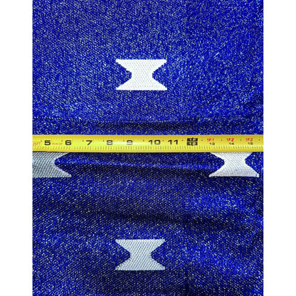 African Fabric/ Woven, Embroidered Kente - Blue, Silver “Naa”, 2 Yards