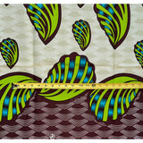 African Print Fabric/ Ankara - Gray, Green, Blue, Brown 'In Unity' Design