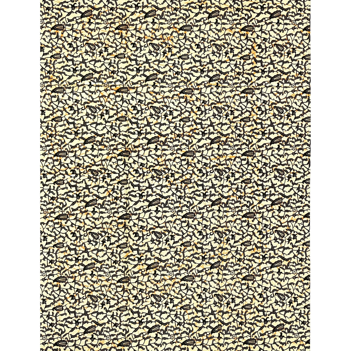 African Print Fabric/ Ankara - Shades of Brown, Beige ‘Enduring Lines' Design, 1 YARD