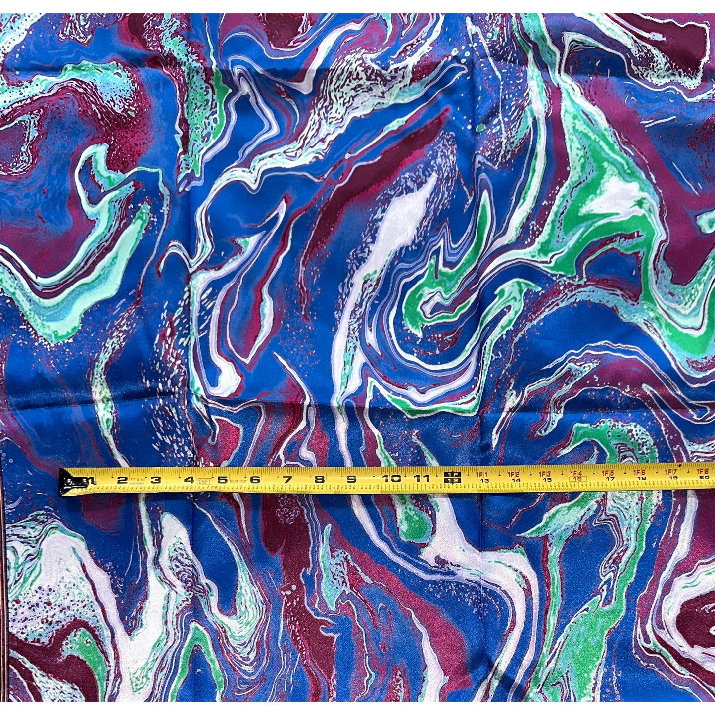 African Print, Satin Fabric - Blue, Purple, Green "Wasi Whirl", Yard or Wholesale