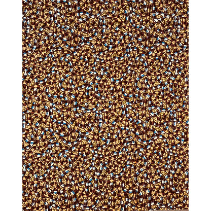 African Print Fabric/ Ankara - Apricot, Blue, Brown ‘Esty' Design, YARD