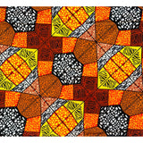 African Print Fabric/ Ankara - Orange, Yellow, Brown ‘Honey & Clove' Design, YARD or WHOLESALE