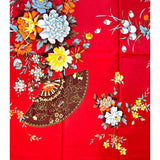 African Print Fabric/Ankara - Red 'Epic Blooms Oriental' Design, YARD or WHOLESALE