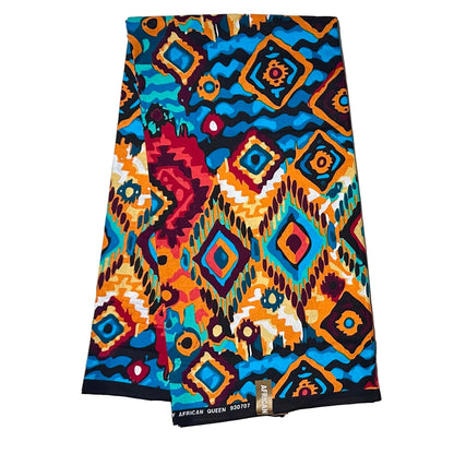African Print Fabric/ Ankara - Multicolored 'The Fifth Masquerade', YARD or WHOLESALE