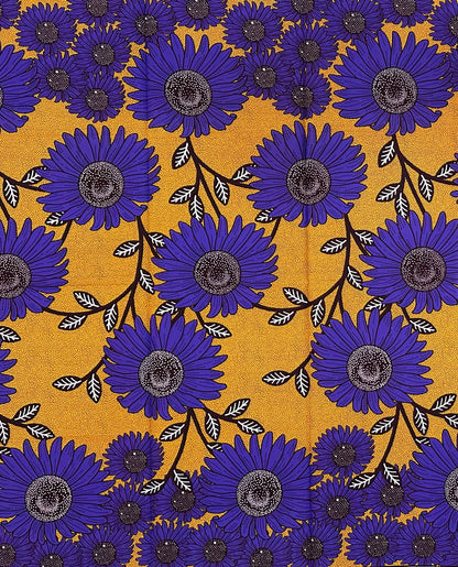 African Print Fabric/ Ankara - Orange, Purple, Brown 'The Governor’s Wife' Design