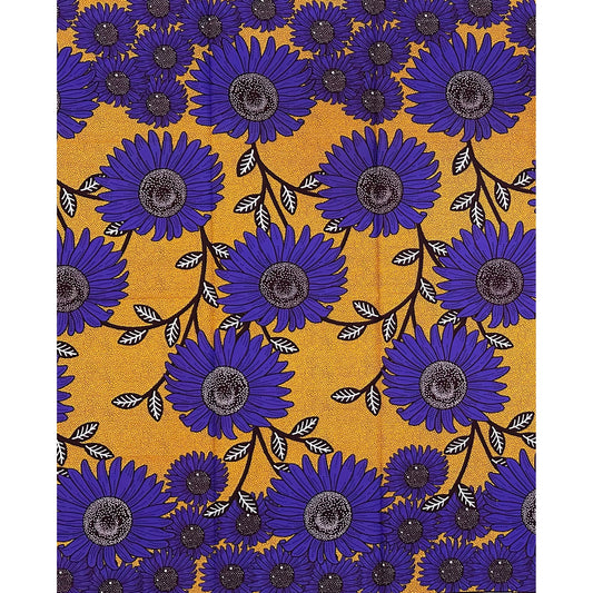 African Print Fabric/ Ankara - Orange, Purple, Brown 'The Governor’s Wife' Design