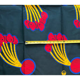 African Print Fabric/ Ankara - Dark Green, Red, Blue, Navy "Yele"
