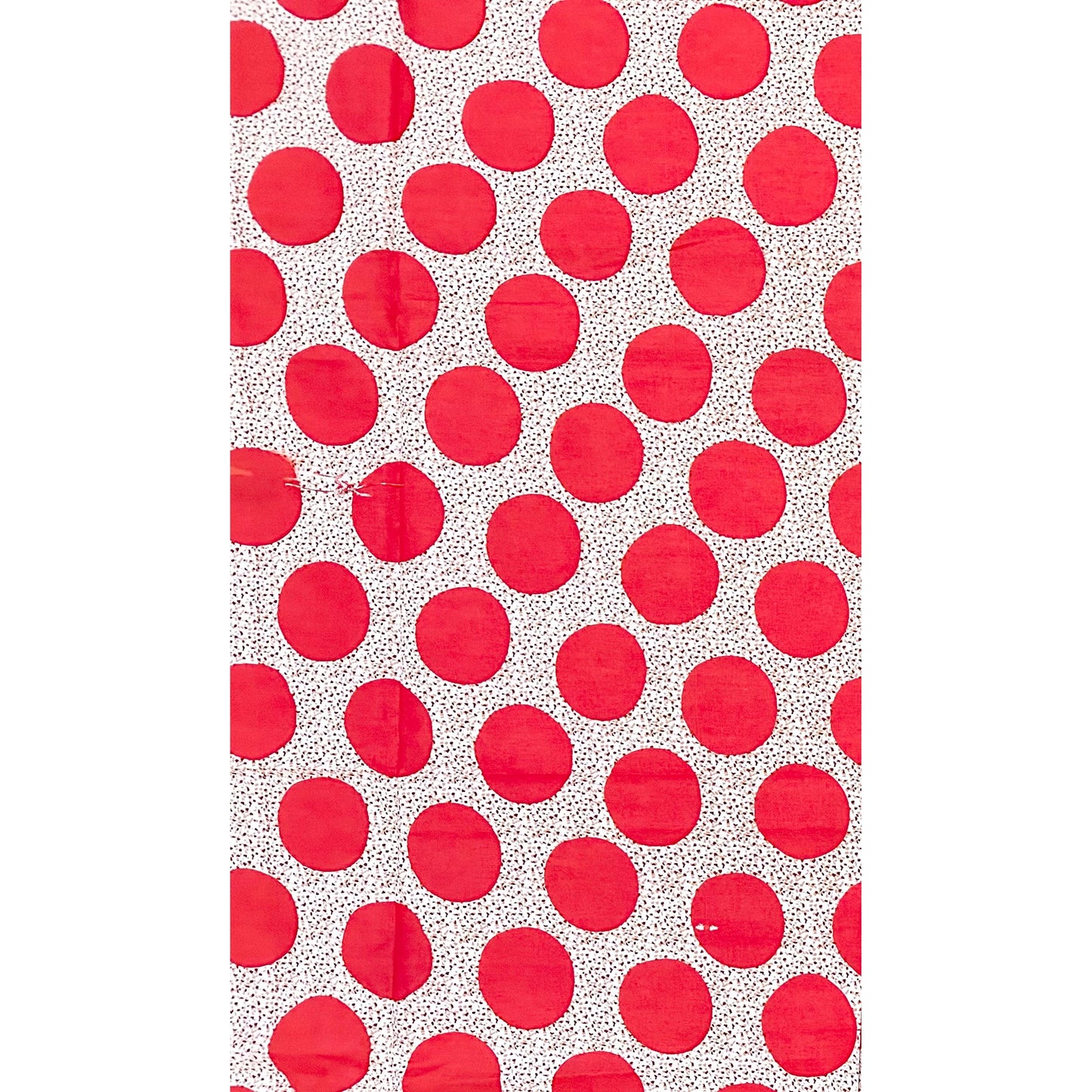 African Print Fabric/ Ankara - Red, White, Brown 'Dot Com' Design, YARD or WHOLESALE